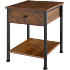 tectake Nočný stolík Bradford 40x40x55,5cm - Industrial tmavé drevo