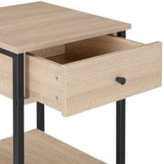 tectake Nočný stolík Bradford 40x40x55,5cm - Industrial svetlé drevo, dub Sonoma