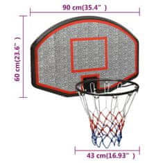 Vidaxl Basketbalová doska čierna 90x60x2 cm polyetén