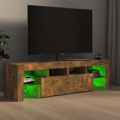 shumee TV skrinka s LED svetlami dymový dub 140x36,5x40 cm