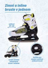 ACRAsport Chlapčenské strečové korčule s odnímateľným podvozkom, veľkosť 37/40
