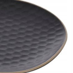 Koopman Dezertný tanier plytký čierny kameninový 22 cm