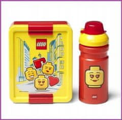 LEGO Olovrantový set ICONIC Girl (fľaša a box) - žltá/červená