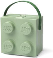 LEGO Olovrantový box s rukoväťou - army zelený