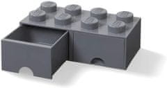 LEGO Úložný box so šuplíkmi 8 - tmavo šedý