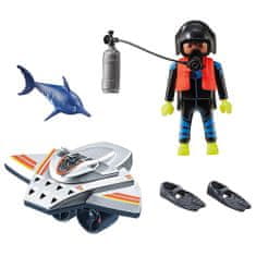 Playmobil Potápačský skúter , Záchranári, 15 dielikov, 70145