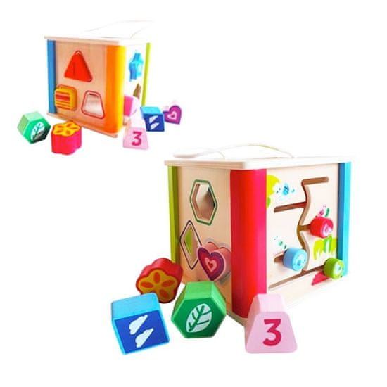 Bino Drevená kocka - vkladačka tvary
