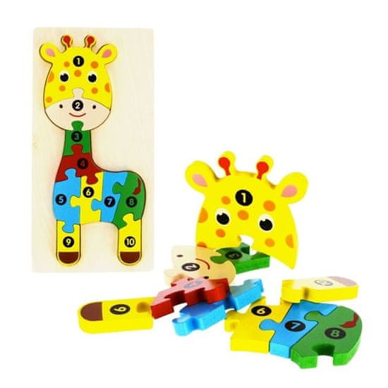 Bino Drevené puzzle žirafa