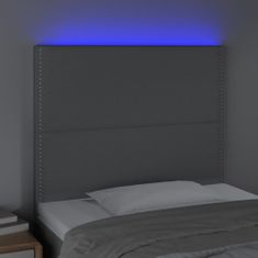 shumee Čelo postele s LED bledosivé 90x5x118/128 cm látka