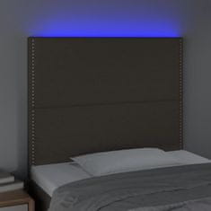 shumee Čelo postele s LED sivohnedé 80x5x118/128 cm látka