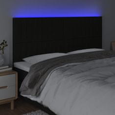 shumee Čelo postele s LED čierne 200x5x118/128 cm látka