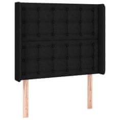 shumee Posteľ boxsping s matracom a LED čierna 90x200 cm látka