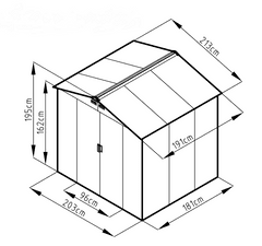 IWHOME Záhradný domček ARES B 4,07 m² antracit + podlahová konštrukcia ARES B IWH-10230002 + IWH-10240002