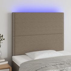 shumee Čelo postele s LED sivohnedé 80x5x118/128 cm látka