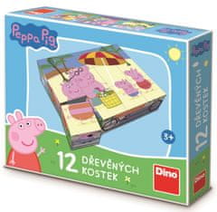 DINO Drevené kocky Peppa Pig 12 ks