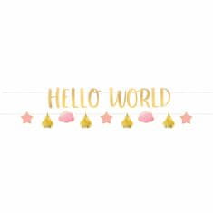 Amscan Banner Hello World Baby Girl 176cm