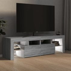 shumee TV skrinka s LED svetlami sivá sonoma 140 x 36,5 x 40 cm