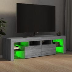 shumee TV skrinka s LED svetlami sivá sonoma 140 x 36,5 x 40 cm