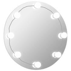 Vidaxl Nástenné zrkadlo s LED svetlami okrúhle sklo