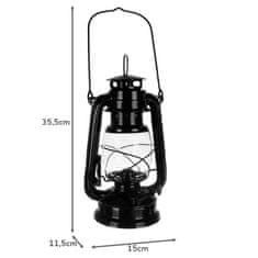 ISO 20683 Petrolejová lampa 24 cm - čierna