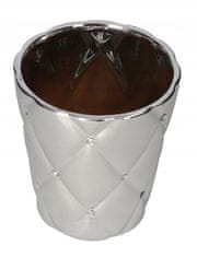 Polnix Keramický hrniec glamour so zirkónmi 15 cm strieborný