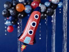 PartyDeco Fóliový balón supershape Vesmírna Raketa 44x115cm