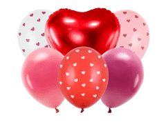 PartyDeco Set balónov Valentín 6ks