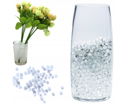 Korbi Gélové guľôčky, biele, na kvety, hydrogélové, 10g