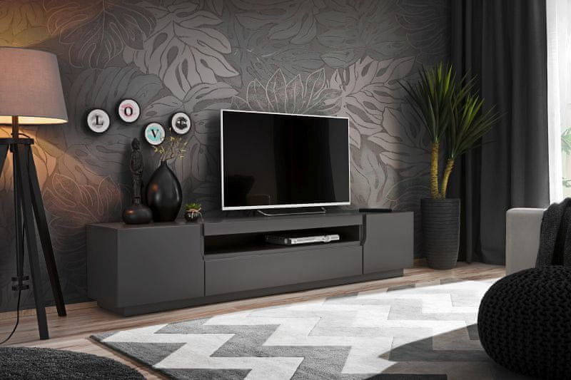 eoshop TV stolík Estón 200cm, grafit mat
