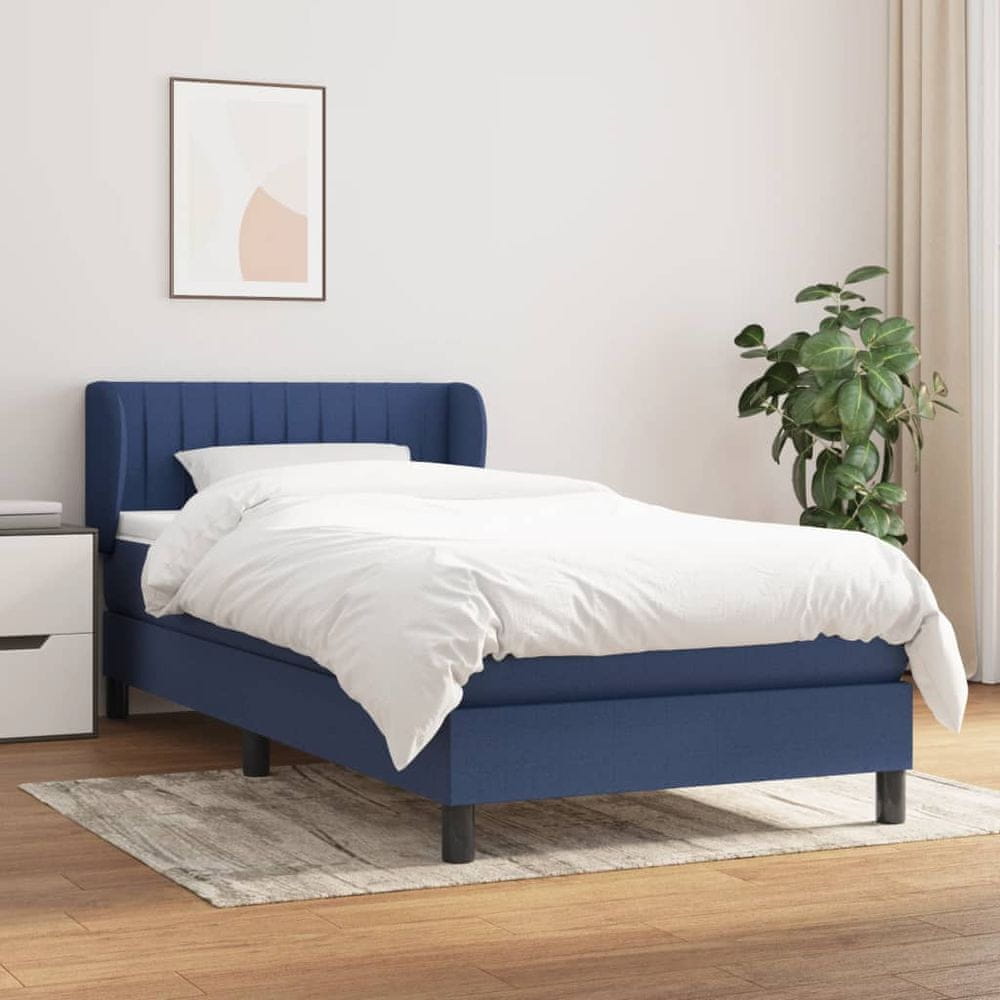 shumee Boxspring posteľ s matracom modrá 100x200 cm látka