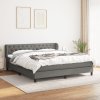 Boxspring posteľ s matracom tmavosivá 160x200 cm látka