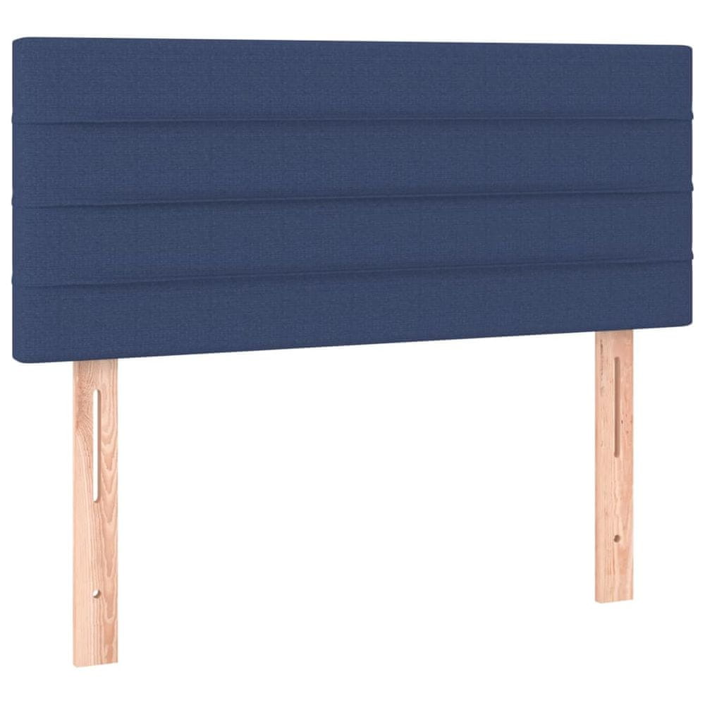 Vidaxl Čelo postele s LED modré 100x5x78/88 cm látka