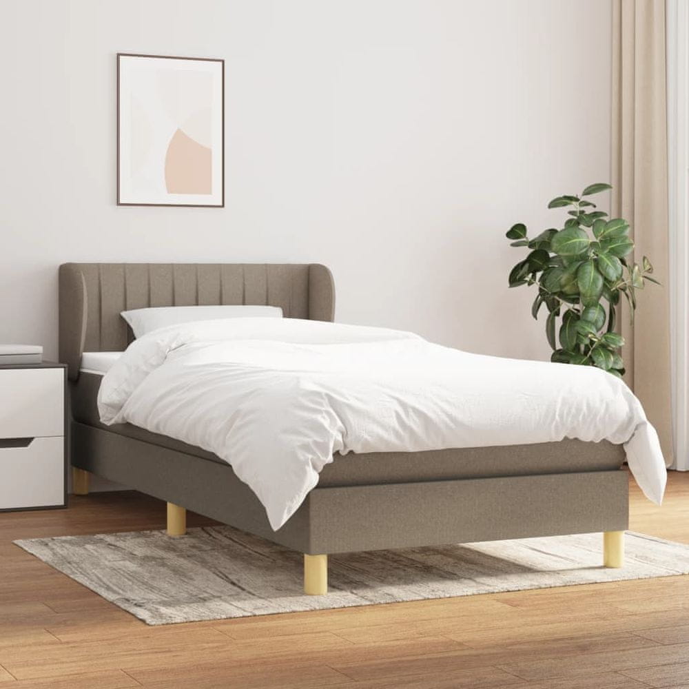 Vidaxl Boxspring posteľ s matracom sivohnedý 100x200 cm látka