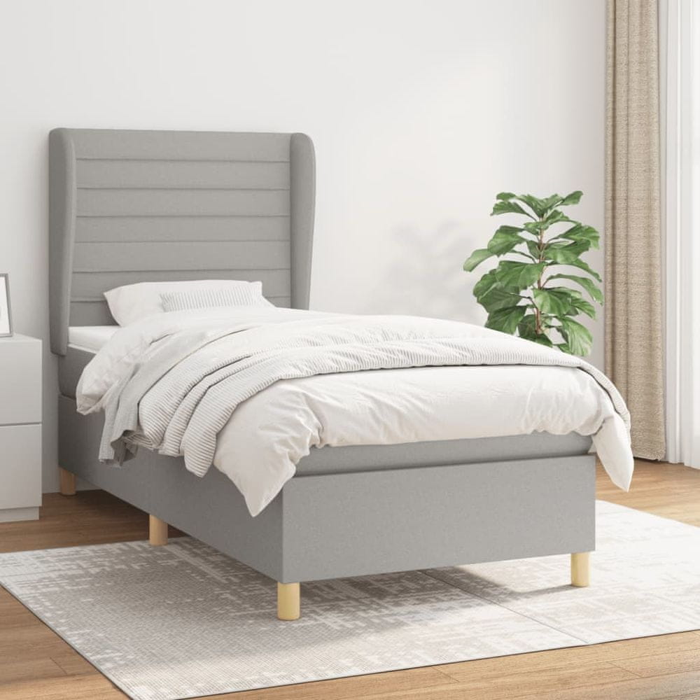 Petromila vidaXL Boxspring posteľ s matracom bledosivý 100x200 cm látka