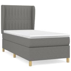 shumee Boxspring posteľ s matracom tmavosivá 90x200 cm látka