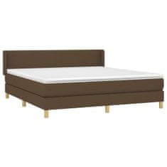 shumee Boxspring posteľ s matracom tmavohnedá 180x200 cm látka