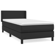 shumee Boxspring posteľ s matracom čierna 80x200 cm umelá koža