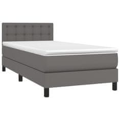 Petromila vidaXL Boxspring posteľ s matracom sivá 80x200 cm umelá koža