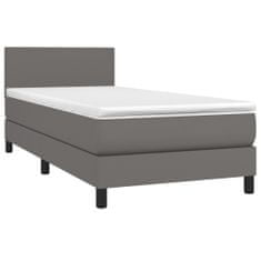 Petromila vidaXL Boxspring posteľ s matracom sivá 90x200 cm umelá koža