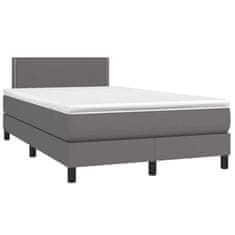 shumee Boxspring posteľ s matracom sivá 120x200 cm umelá koža