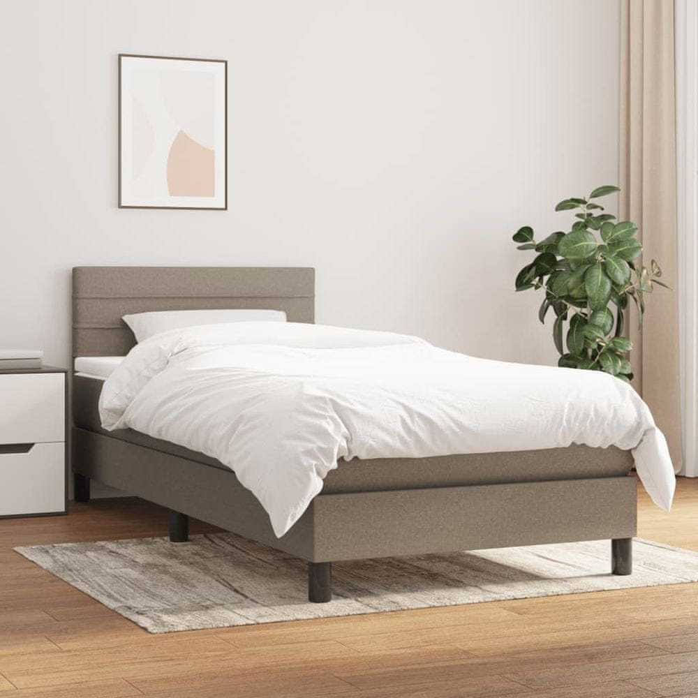 shumee Boxspring posteľ s matracom sivohnedý 100x200 cm látka