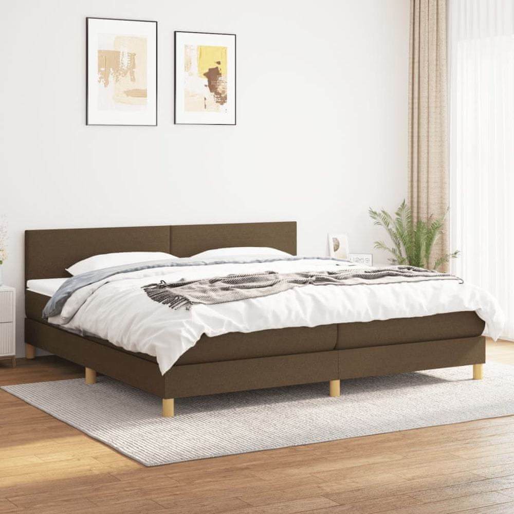 Petromila vidaXL Boxspring posteľ s matracom tmavohnedá 200x200 cm látka