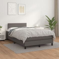 shumee Boxspring posteľ s matracom sivá 120x200 cm umelá koža