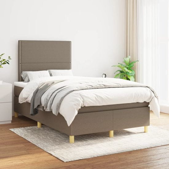 Vidaxl Boxspring posteľ s matracom sivohnedý 120x200 cm látka