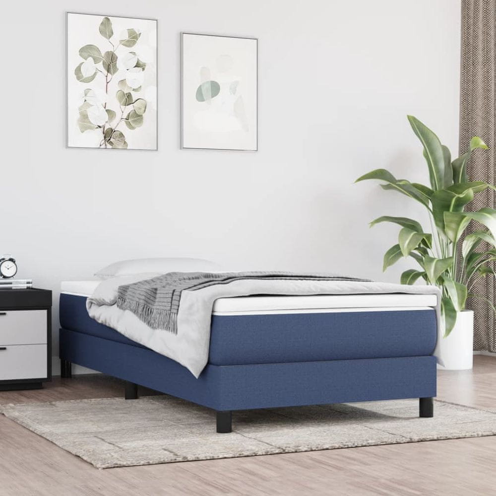 shumee Boxspring posteľ s matracom modrá 100x200 cm látka