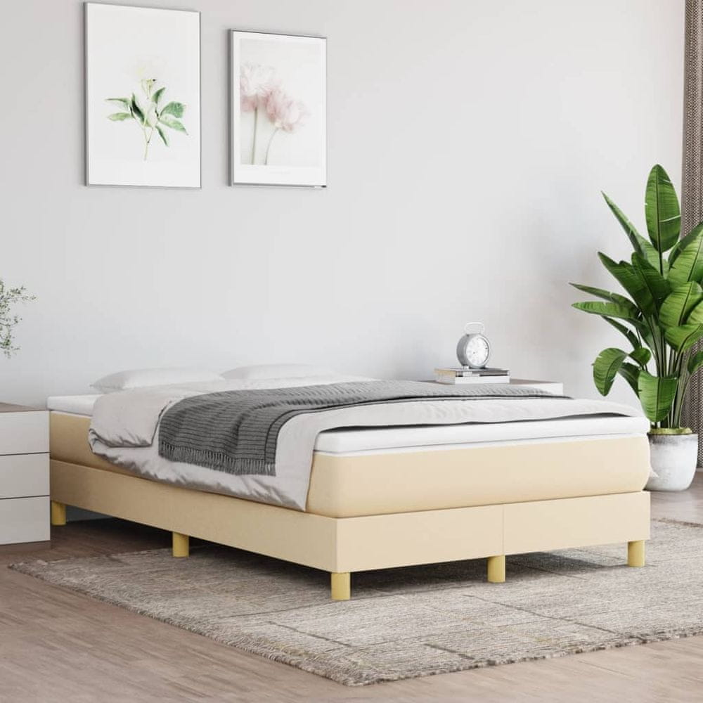 shumee Boxspring posteľ s matracom krémový 120x200 cm látka