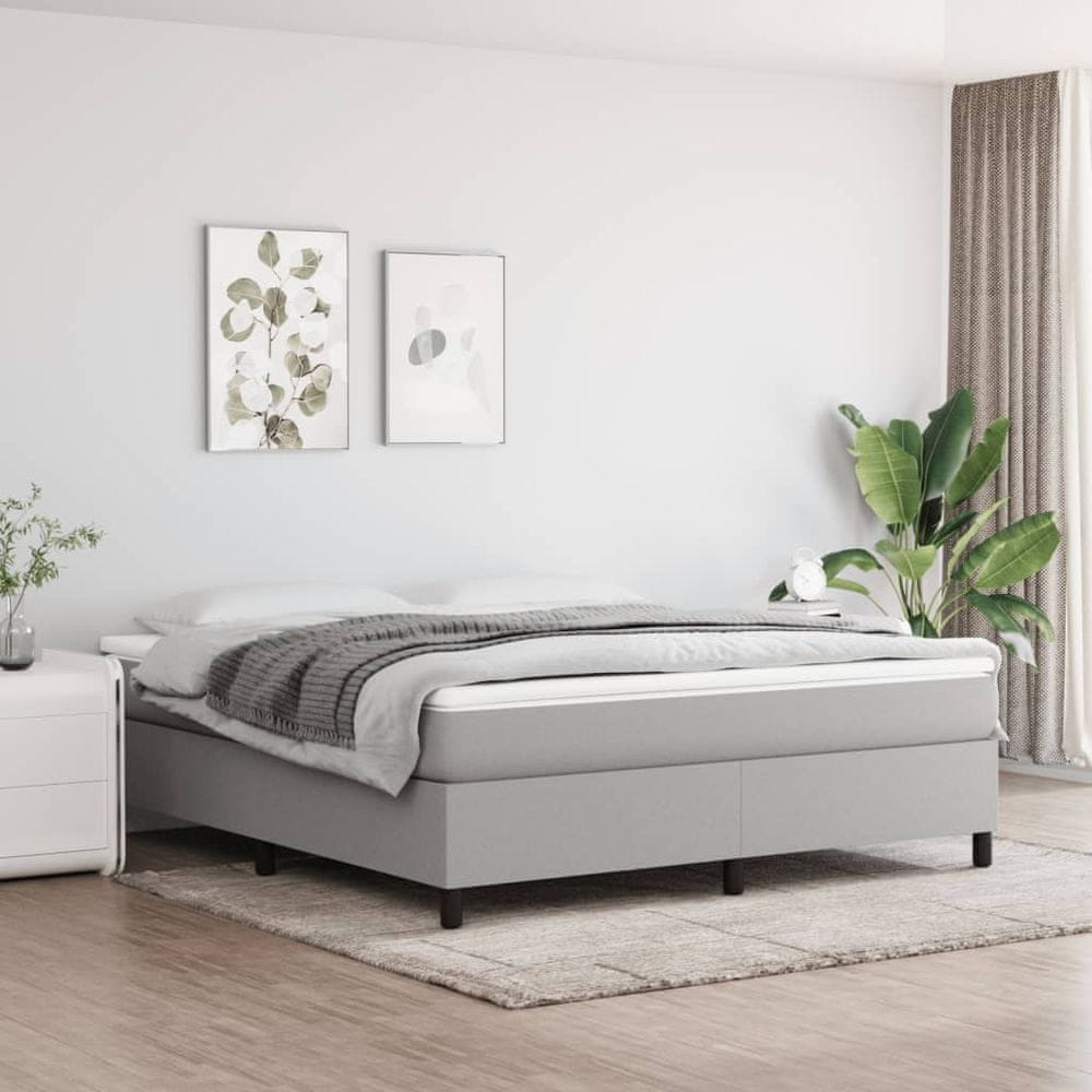 Petromila vidaXL Boxspring posteľ s matracom svetlosivá 100x200 cm látka