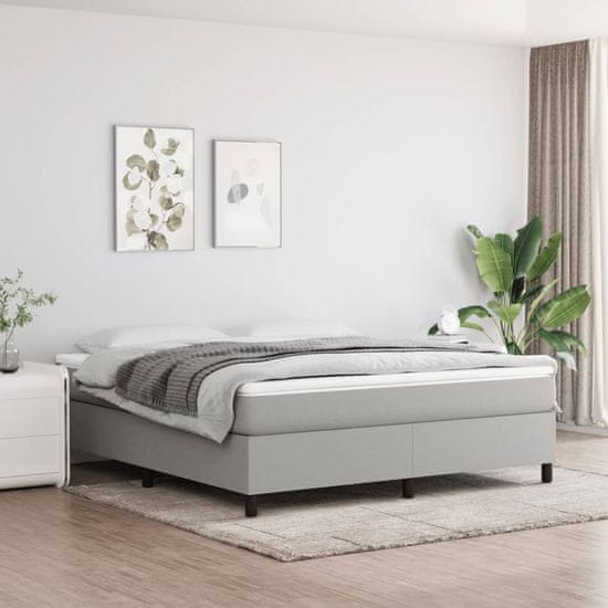Vidaxl Boxspring posteľ s matracom bledosivá 180x200 cm látka