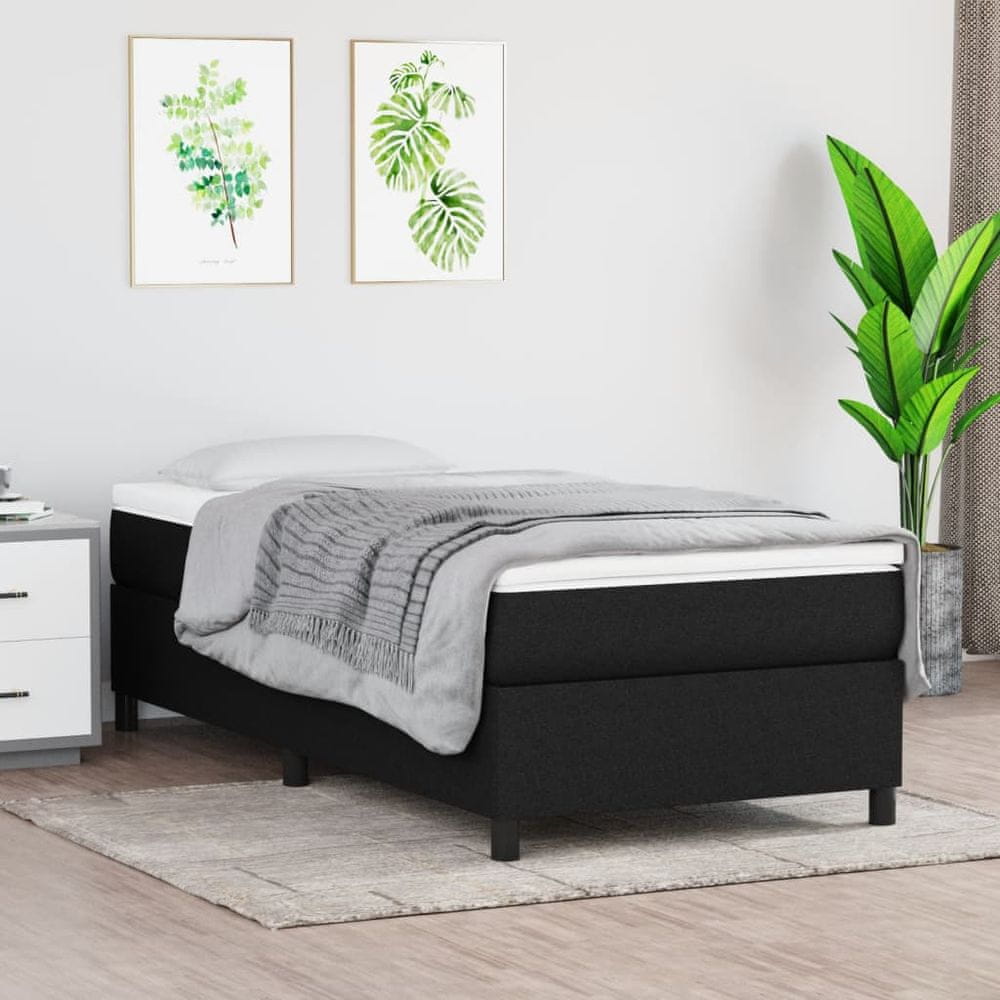 shumee Boxspring posteľ s matracom čierna 100x200 cm látka