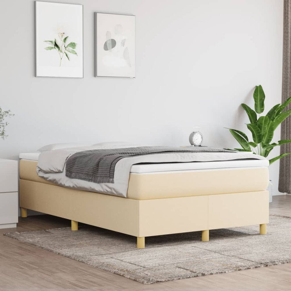 Petromila vidaXL Boxspring posteľ s matracom krémový 120x200 cm látka